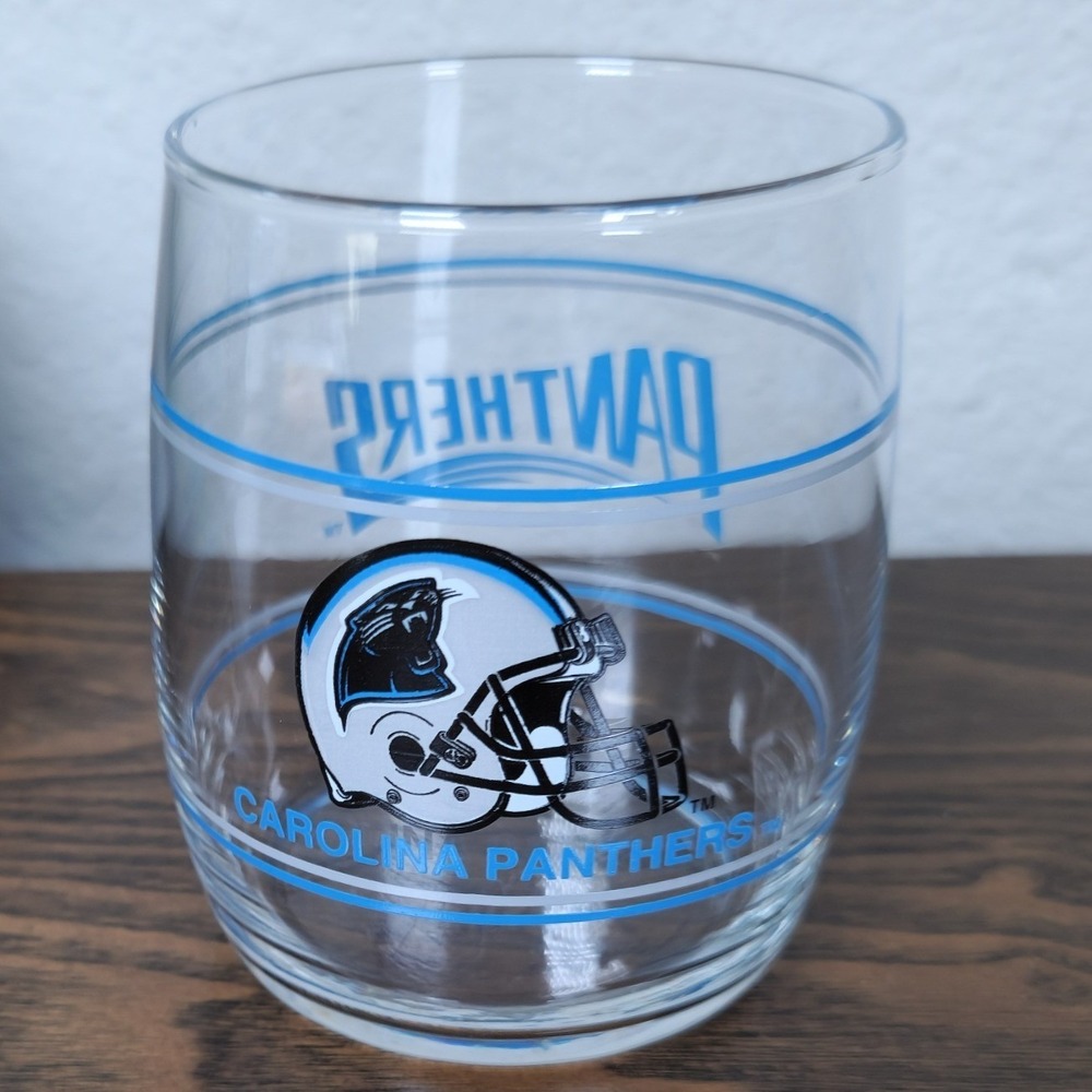 VTG Carolina Panthers Glasses Tumbler NFL Football Collectable Barware